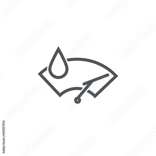 vector illustration of simple car windshield wiper outline design. .