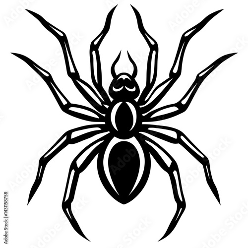 Spider Silhouette Vector Illustration | Arachnid Design Element for Halloween, Pest Control, and Scary Themes