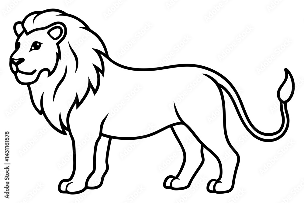 Obraz premium Wild King Line Art