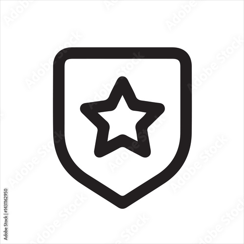 Simple black shield icon with star, perfect for website security badges.