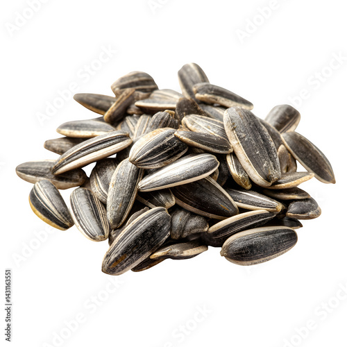 hulled sunflower seeds isolated on white background --v 7.0