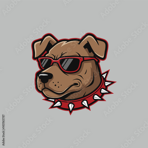 Calm Dog with Sunglasses and Collar