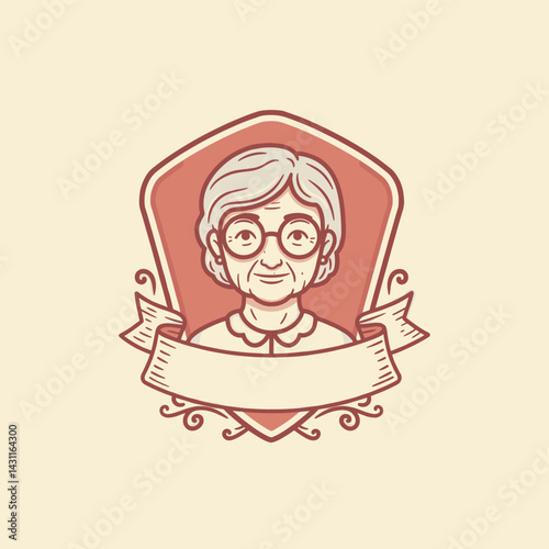 Grandma Portrait with Banner Space
