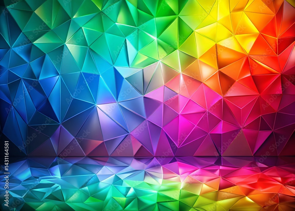 Fototapeta premium Abstract Rainbow Geometric Background, Colorful Polygonal Mosaic, Gradient Design, Minimalist Flyer, Brochure Cover