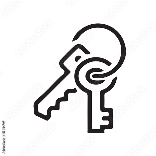 Simple line art illustration of a house key.