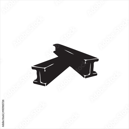 Stacked Rectangular Metal Bars, Vector Illustration for Industrial Design