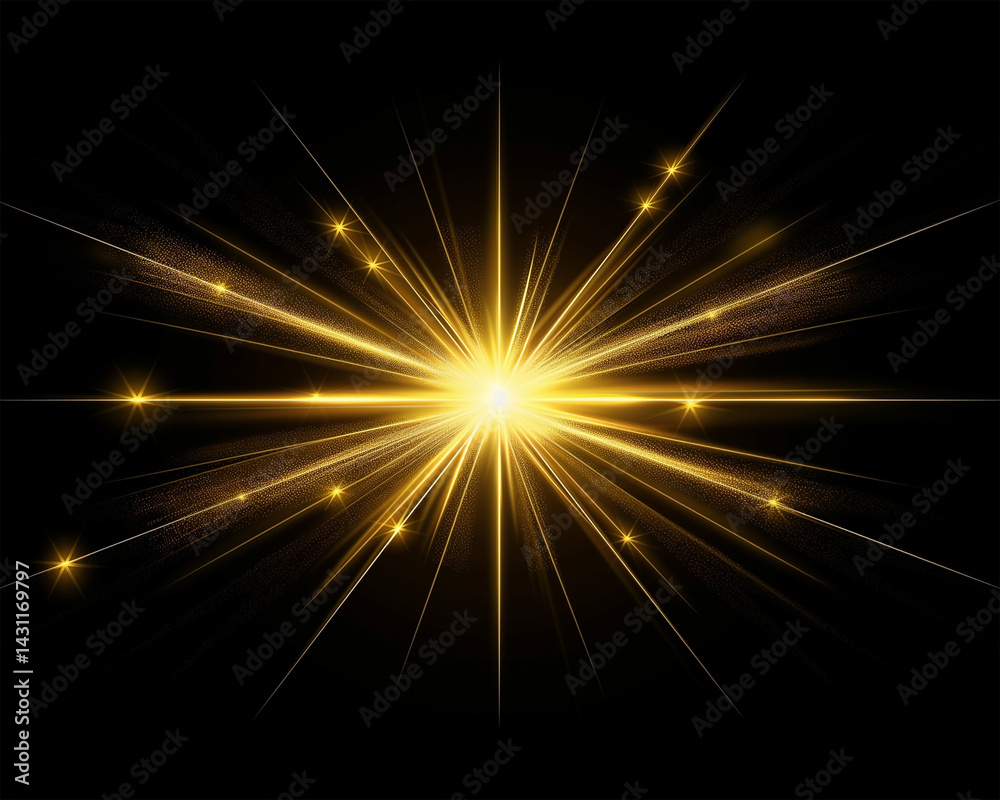 Sunlight flare element, lens reflection style, isolated on black, golden light tone, high resolution Sunlight flare element, lens reflection style, isolated on black, golden light tone, high resolution