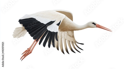 White stork in flight (4)