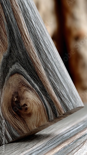 Close-up of wood grain, featuring intricate patterns and colors