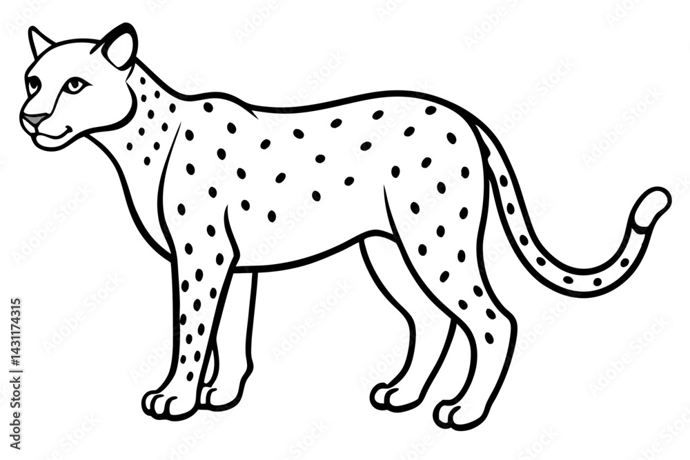 Fototapeta premium Wild Cheetah Stroke Design