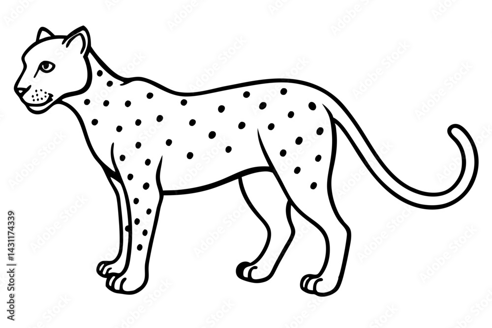 Fototapeta premium Wild Cheetah Stroke Design