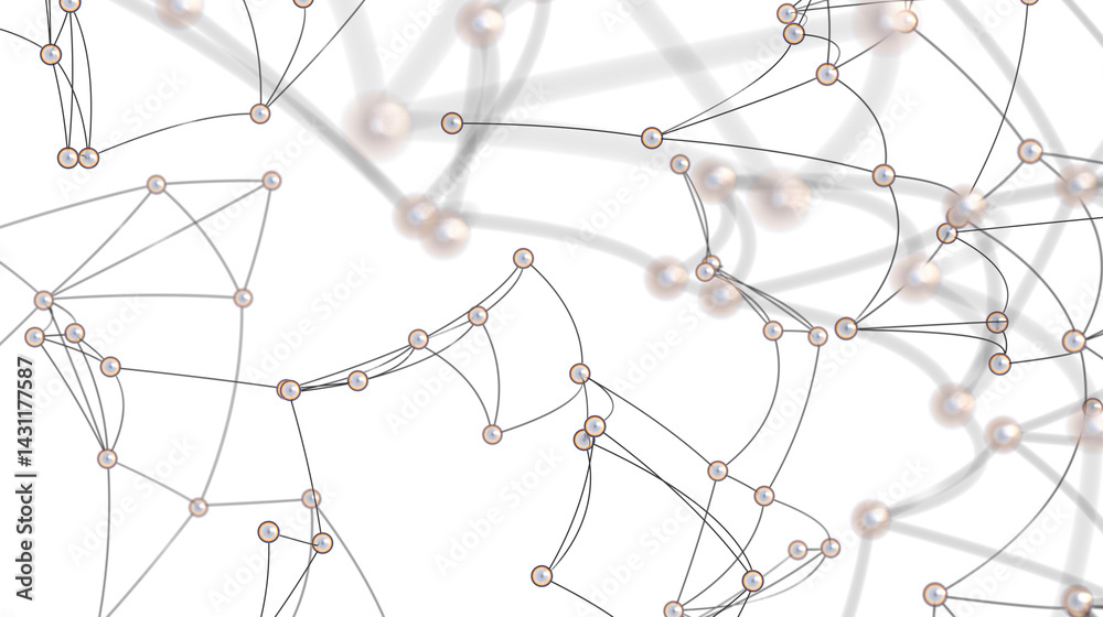 Obraz premium Abstract Network Connection With White Pearls