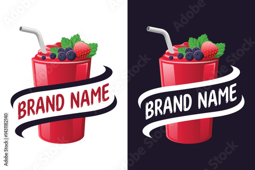 healthy ice blended illustration vector logo design