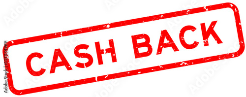 Grunge red cash back word square rubber seal stamp on white background