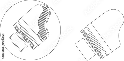 silhouette design vector illustration sketch of musical instrument piano for refreshing
