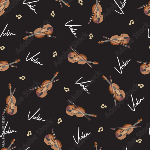 Classical Music Instrument Violin Art Pattern. Ideal for musicians, violinists, and designers looking for a stylish violin-themed. Perfect for classical music lovers, orchestra-themed projects, etc