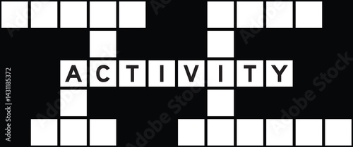 Alphabet letter in word activity on crossword puzzle background