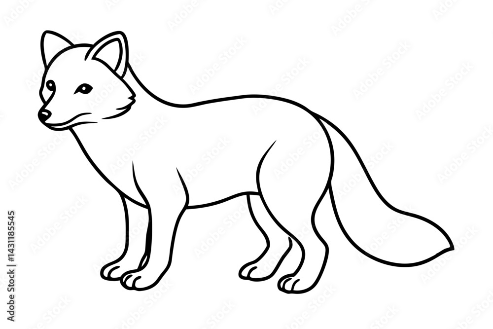 Fototapeta premium Wild Arctic Fox Vector