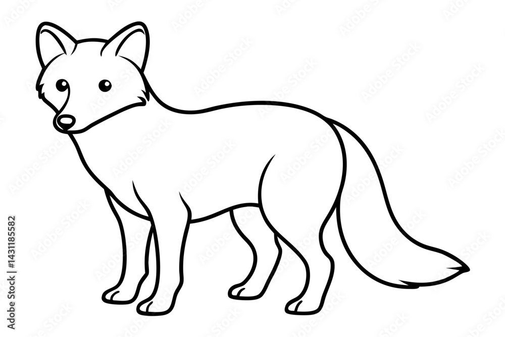Fototapeta premium Wild Arctic Fox Vector