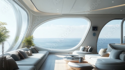 Luxurious oceanfront living area