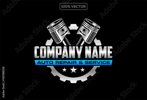 diesel turbo automotive repair logo design template illustration