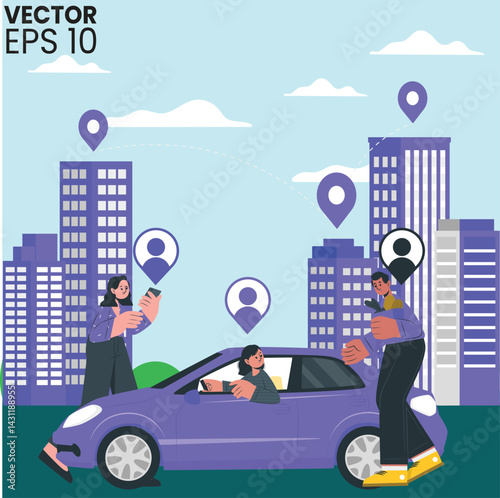 couple in the car finding exact location