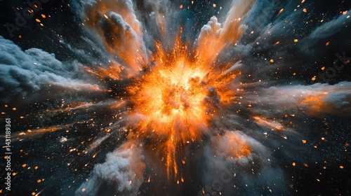 Wallpaper Mural Cosmic Explosion: A Fiery Display of Celestial Energy Torontodigital.ca