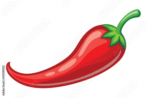 Illustration of Red hot natural chili pepper .