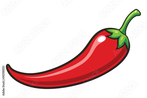 Illustration of Red hot natural chili pepper .