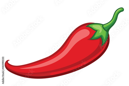 Illustration of Red hot natural chili pepper .