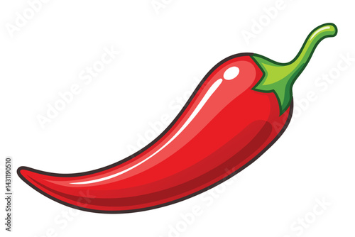 Illustration of Red hot natural chili pepper .