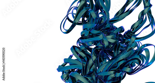 Abstract Blue Ribbon Sculpture