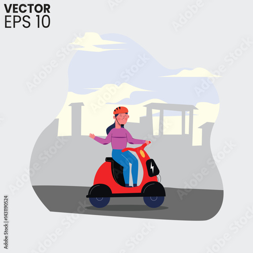 man riding a scooter