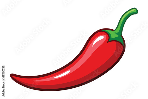 Illustration of Red hot natural chili pepper .
