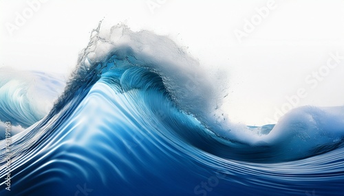 a blue and white image of a wave with a blue and white background