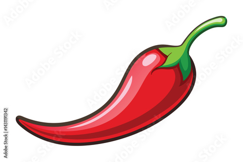 Illustration of Red hot natural chili pepper .