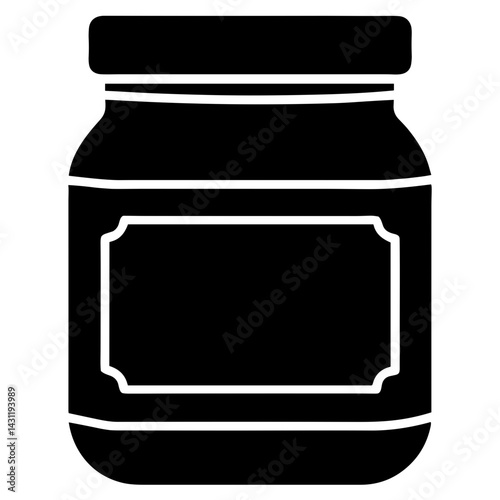 Empty Jar with Label for Food Storage  