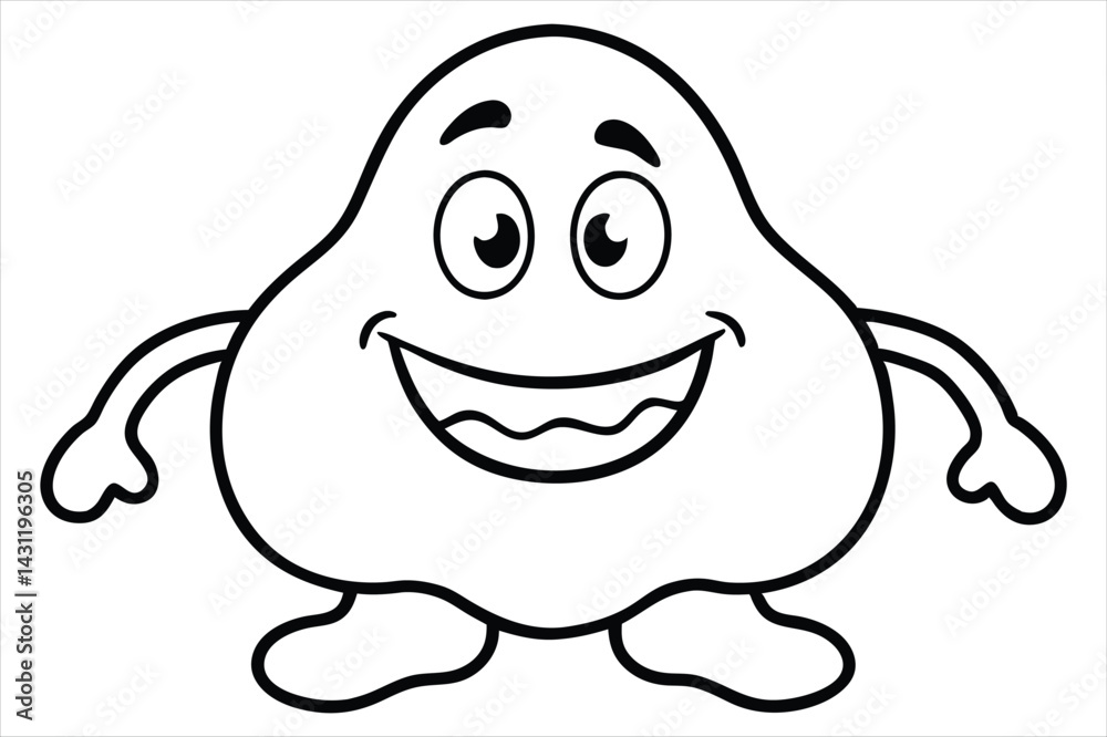 Obraz premium Y2K cartoon blob mascot with shifting moods – happy, sad, angry – each in glossy vector style