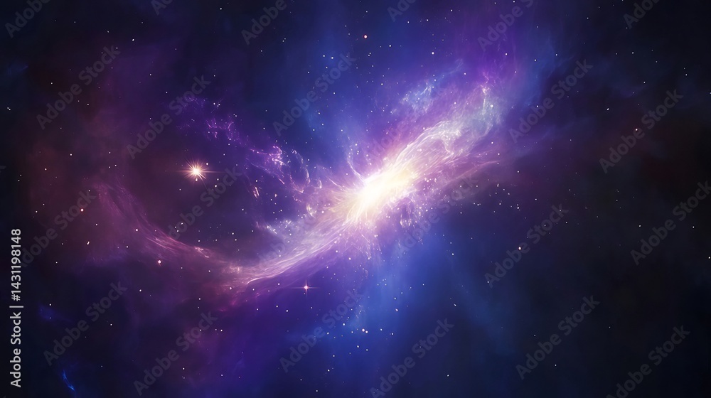 紫と青の宇宙空間に広がる星雲の光景 輝く星々の抽象的な背景 紫と青の宇宙空間に広がる星雲の光景 輝く星々の抽象的な背景