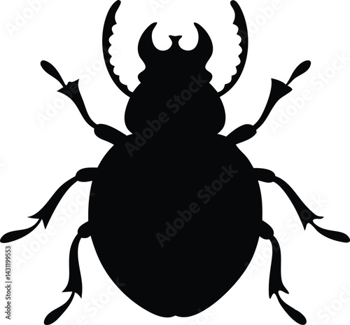 beetle silhouette vector