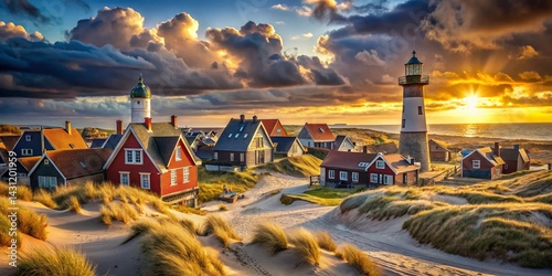 Danish Seaside Town, Lighthouses & Rolling Sand Dunes - Scenic Coastal Landscape