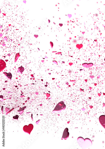 Red heart love confettis. V...