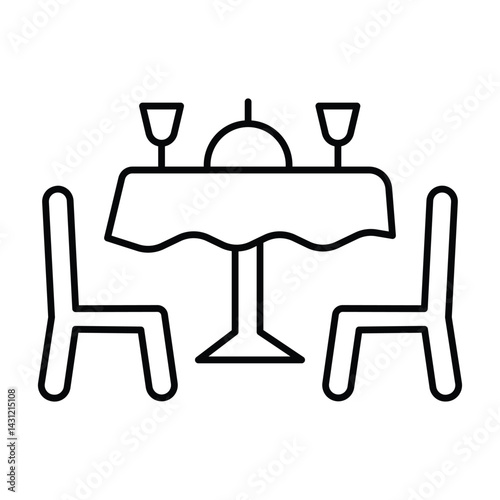 Romantic Dinner vector, pixel perfect, illustrator file 
