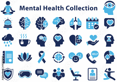 Mental Health and Wellness Symbol Set