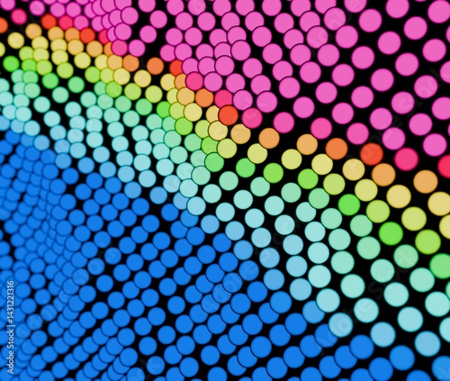 Colorful Dots on Black Background