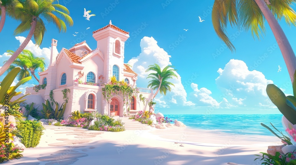 Obraz premium Tropical beach house paradise