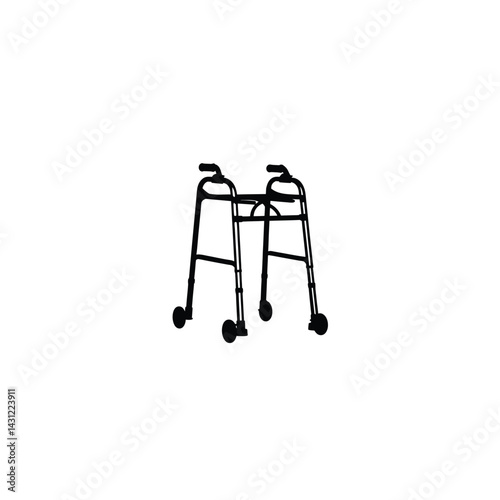 Walking frame silhouette on white background