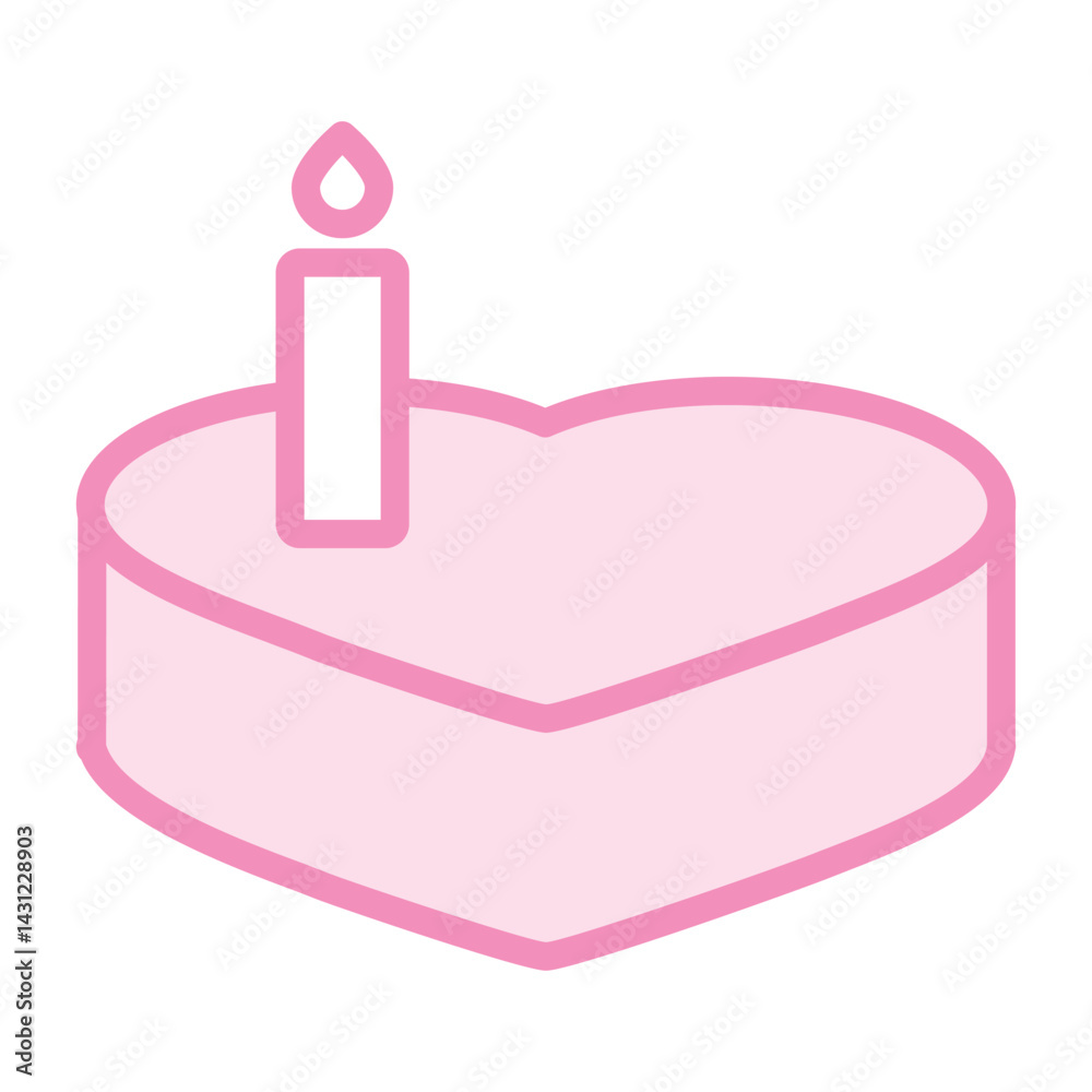 Fototapeta premium Heart Cake vector, pixel perfect, illustrator file 