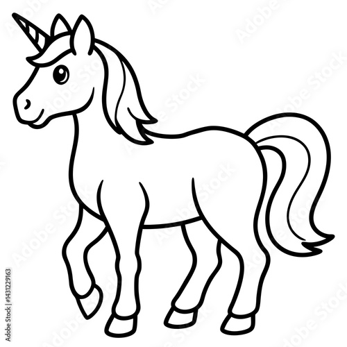 Elegant Unicorn Outline Illustration