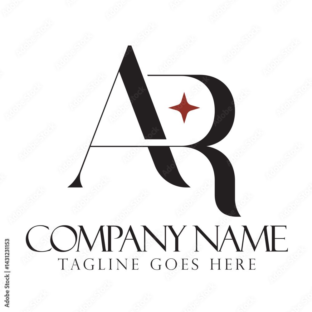 letter AR or RA vector logo design for luxury, fashion, jewelry, boutique, and startup